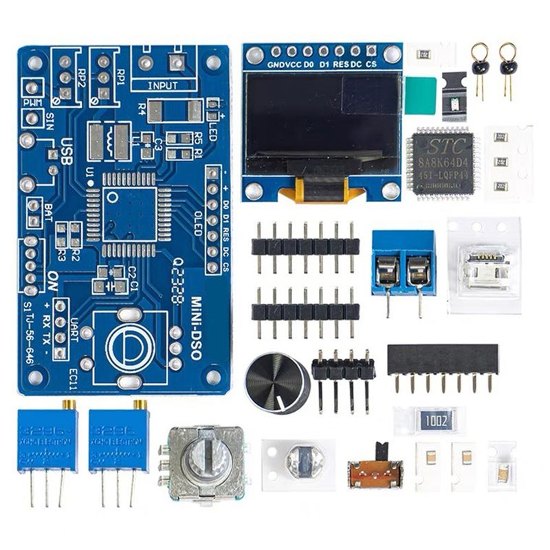 Diy Electronics Components Kit - Цифровой DIY-осциллограф AT14: Набор для пайки