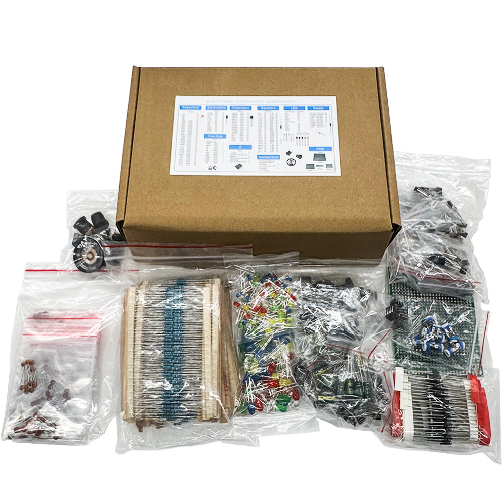 Diy Electronics Tool Kit - Набор электронных компонентов 1900 шт.: конденсаторы,