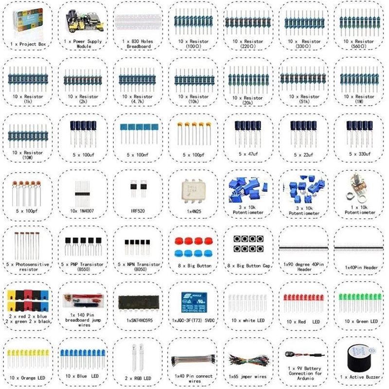 Новый дизайн~ Супер-набор элек – обзор и цена Diy Electronics Components Kit