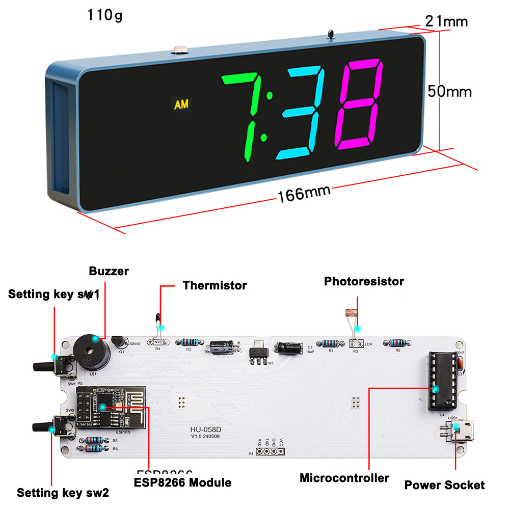 Комплект красочных часов ESP82 – обзор и цена Useful Diy Electronics