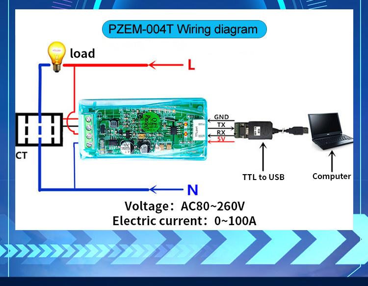 PZEM 004T 4,0 однофазный ваттм – обзор и цена Diy Electronics Store